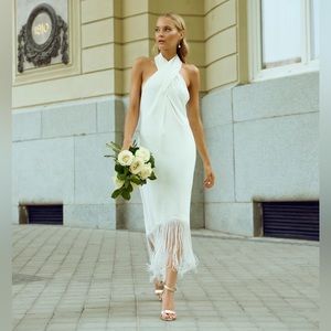 Lady Pipa Pepa White Dress with Fringe - NWT